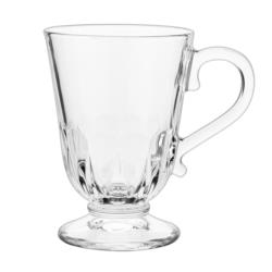 Kubek szklany 320ml Siena na stopce Pawie pióro