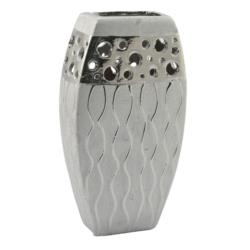 Wazon 24,5cm ceramiczny srebrny WS04