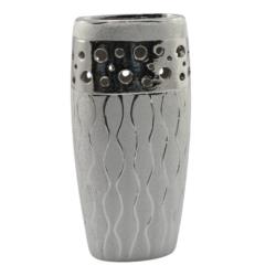 Wazon 26cm ceramiczny srebrny WS01